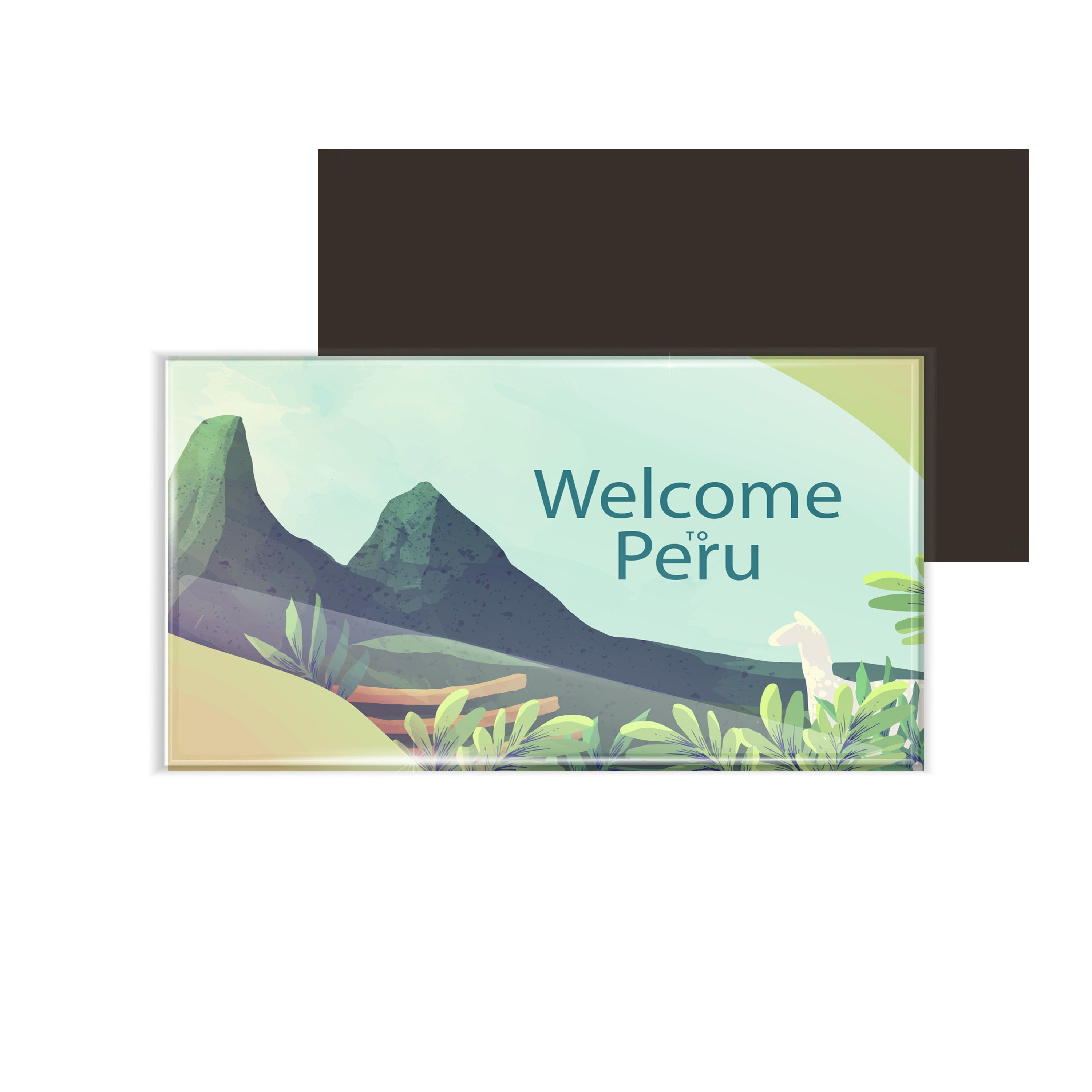 dhcrafts Fridge Magnet Rectangle Acrylic Glass (8.6 x 5.4 cm) Multicolor Travel Peru D3 Design Pack of 1